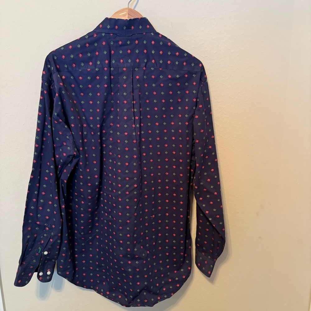 Vtg Tommy Hilfiger Geometric Button Up Long Sleeve Shirt Men’s L 100% Cotton - Picture 2 of 7